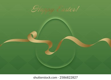 Resurrection Day. The soft glow of a golden ribbon enhances this Easter greeting, symbolizing faith, rebirth, and divine blessings.