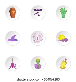 Resurrection of dead icons set. Cartoon illustration of 9 resurrection of dead vector icons for web
