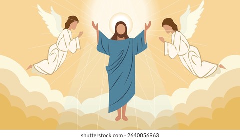The Resurrection of Jesus Christ: Easter Illustrations with Angels and Light