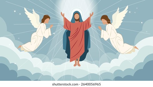 The Resurrection of Jesus Christ: Easter Illustrations with Angels and Light