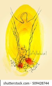 Resurrection of Jesus Christ - the risen Lord, abstract artistic religious Easter illustration