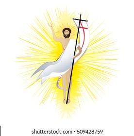 Resurrection of Jesus Christ - the risen Lord, abstract artistic religious Easter illustration