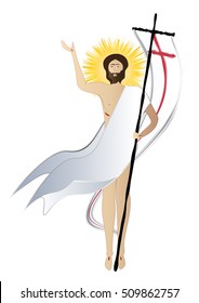 Resurrection of Jesus Christ - the risen Lord, abstract artistic religious Easter illustration