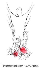 Resurrection of Jesus Christ - the risen Lord, abstract artistic religious Easter illustration