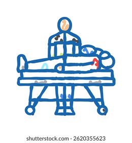 esforços de reanimação ícone doodle esboçar vetor. sinais de esforços de reanimação. ilustração de símbolo isolado