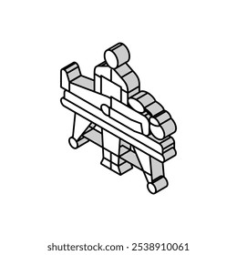 Wiederbelebungsmaßnahmen isometrischer Symbolvektor. Wiederbelebungsversuche unterzeichnen. einzelne Symbolgrafik
