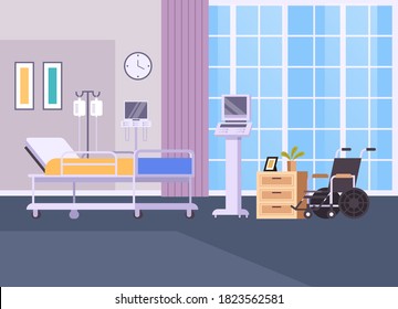 Resuscitation hospital room interior concept. Vector flat graphic design simple illustration