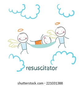 resuscitator carry on a stretcher patient