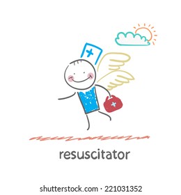 resuscitator flies to the patient