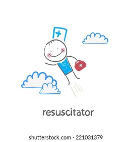 resuscitator flies to the patient