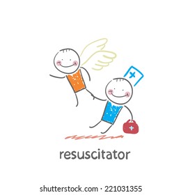 resuscitator keeps flying away into the sky patient