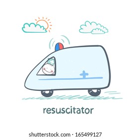 resuscitator rides in the ambulance