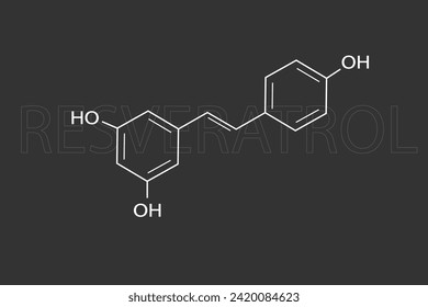 Fórmula química esquelética molecular de resveratrol