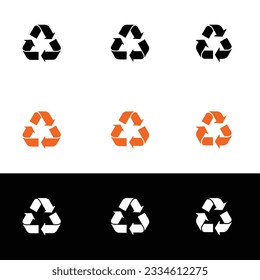 Reciclando conjuntos de iconos de categoría de administración de vectores de símbolos.