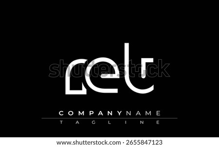 RET abstract letter design. Modern Business Logo Design With Abstract Typography and Contemporary Style