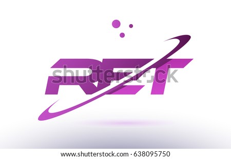 ret r e t  alphabet letter logo combination purple pink creative text dots company vector icon design template