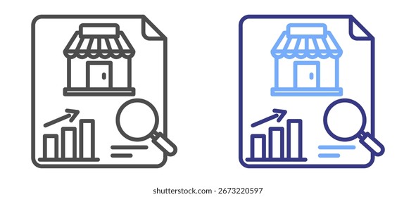 Retail Analysis two color icon sheet