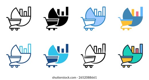 Retail analytics icon set multiple style collection 
