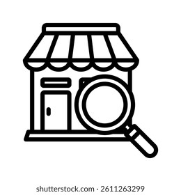 Retail Analytics Line Vector Illustration On White Background.