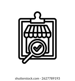 Retail Analytics Vector Lineal Icon On White Background.