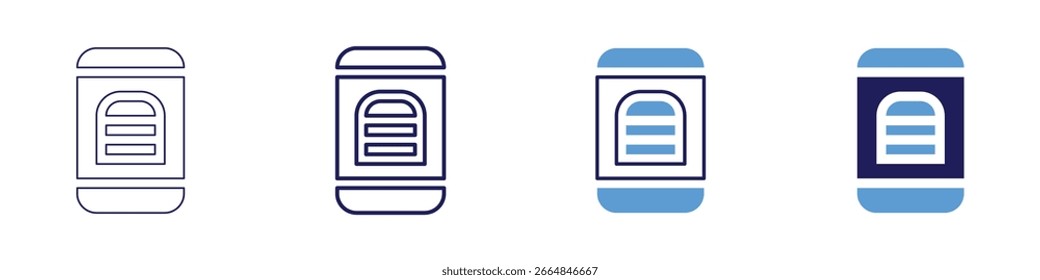 Retail app icon in 4 different styles. Thin Line, Line, Bold Line, Duotone. Duotone style. Editable stroke.