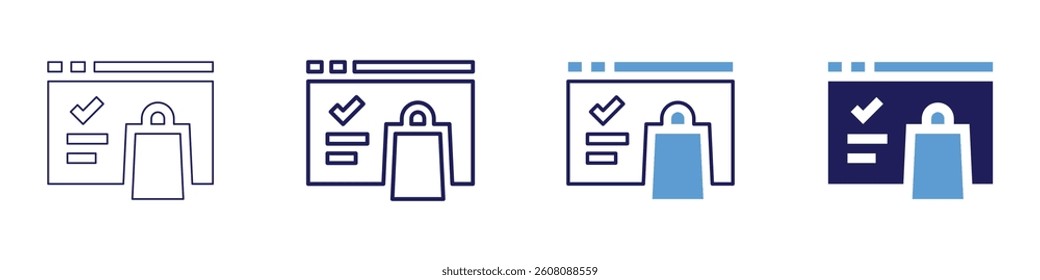 Retail arbitrage icon in 4 different styles. Thin Line, Line, Bold Line, Duotone. Duotone style. Editable stroke.