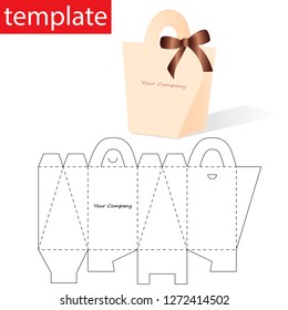 Retail Bag or Box with Die Cut Template. Vector graphics