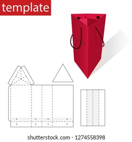 Retail Bag or Box with Die Cut Template. Vector graphics