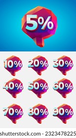 Retail Baloon with custom percentages numbers