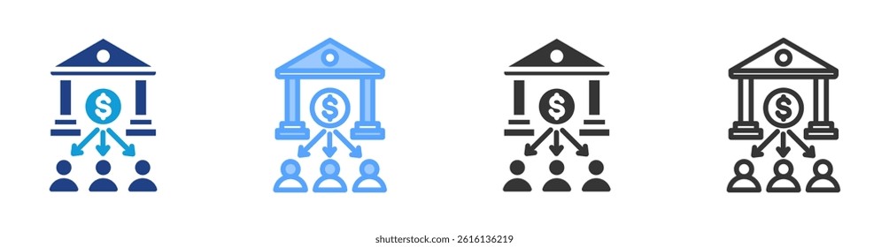 Retail Banking icon set multiple style collection