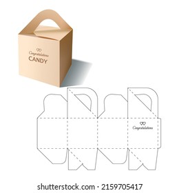 Retail Box with Blueprint Template svg