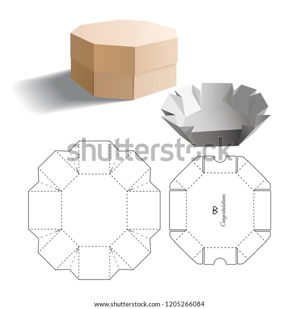 Retail Box Diecut Layout Stock Vector (Royalty Free) 1205266084