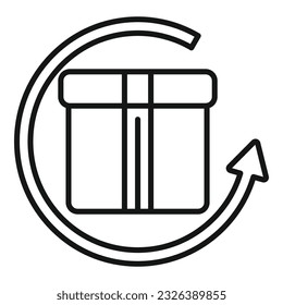 Retail box icon outline vector. Parcel product. Shop service