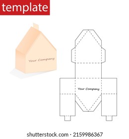 Retail Box with Template. Gingerbread house.