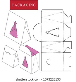 Retail Box Template.Christmas concept.