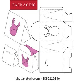 Retail Box Template.Christmas concept.