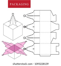 Retail Box Template.Christmas concept.