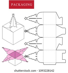 Retail Box Template.Christmas concept.