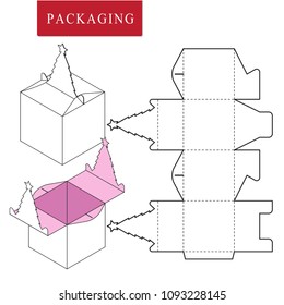Retail Box Template.Christmas concept.