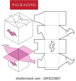 Retail Box Template.Halloween concept.
