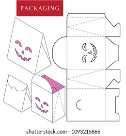 Retail Box Template.Halloween concept.