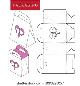 Retail Box Template.Valentine day concept.