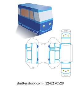 Retail Car Bus Box with Blueprint Template