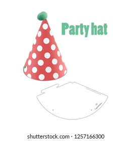 Retail Carton Paper Party Hat With Die-cut Template