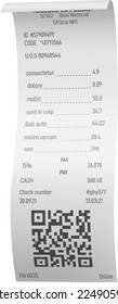 Retail check mockup. Paper bill. Payment document