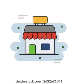 Retail color line icon with white background vector stock illustration