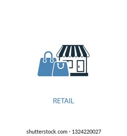 retail concept 2 colored icon. Simple blue element illustration. retail concept symbol design. Can be used for web and mobile UI/UX