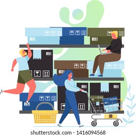 Retail concept vector flat style design illustration