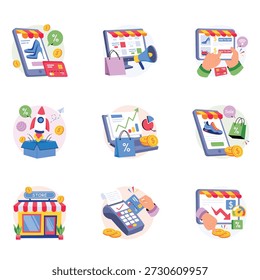 Retail Concepts Style illustrations set 2