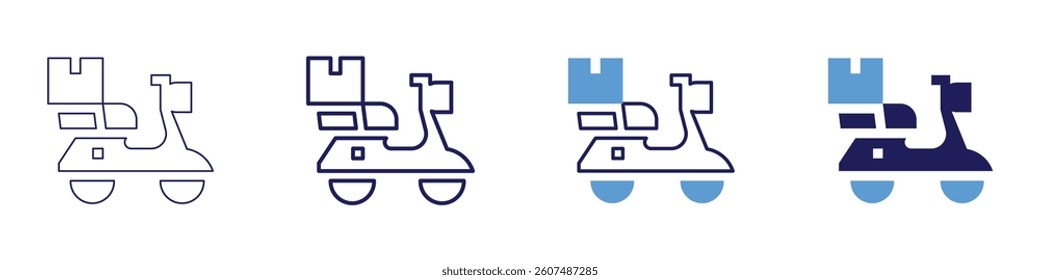 Retail delivery icon in 4 different styles. Thin Line, Line, Bold Line, Duotone. Duotone style. Editable stroke.